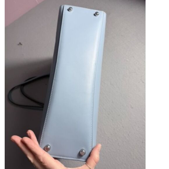 COACH Nina Large Light Blue Bag Classy Elegant Leather Purse - Picture 4 of 9